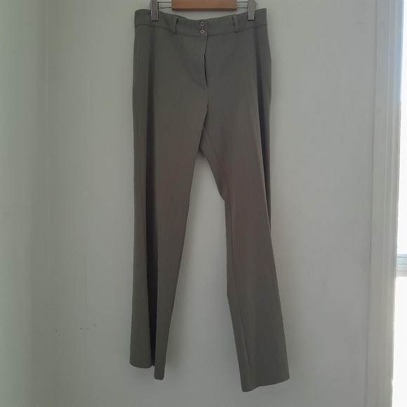 Women's Classic Pants Wide Leg Olive Green - Picture 2 of 8